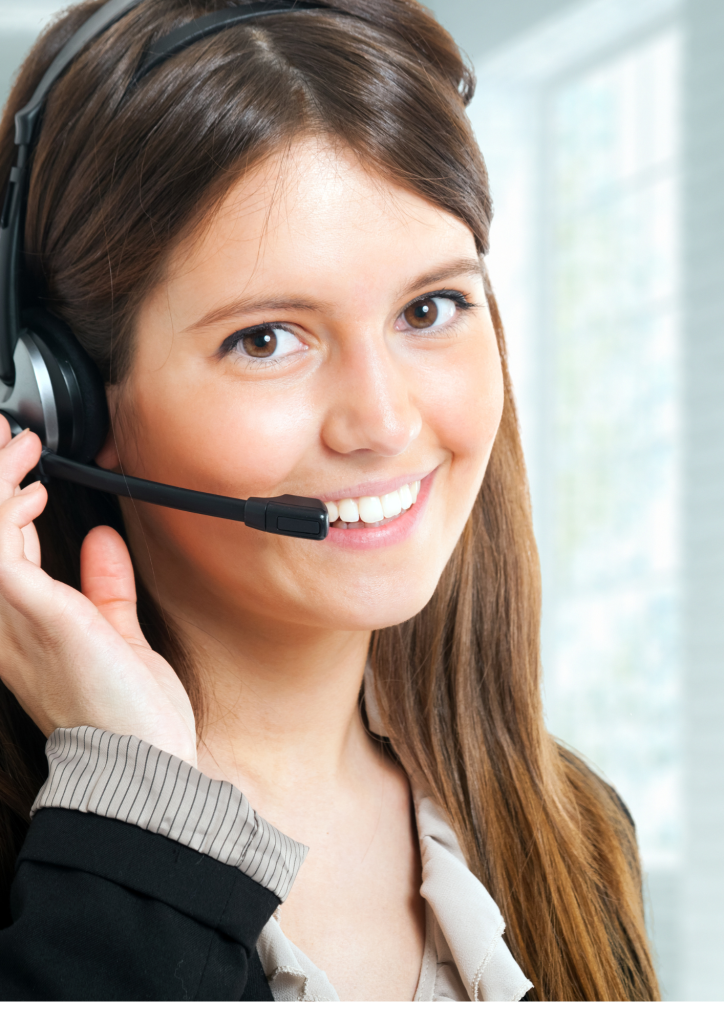 Friendly MiLuxe carer smiling while supporting a client at home.
